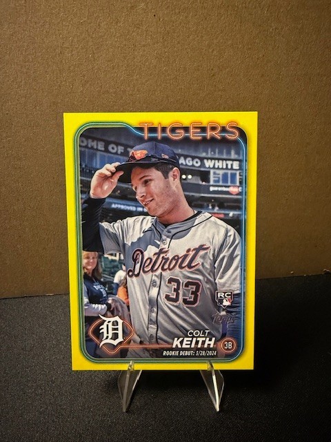 Colt Keith 2024 Topps Update #US192 Rookie Debut Yellow Parallel RC Tigers