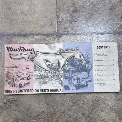 Vintage 1965 Ford Mustang Registered Owner's Manual Printed 4/1965
