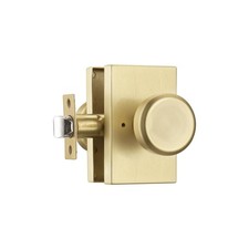 Satin Brass Interior Door Knobs, Pismo Doorknob for Bath  Bedroom, Gold Door...