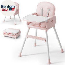 3-In-1 Portable Baby High Chair for Babies and Toddlers, Convertible Easy Clean