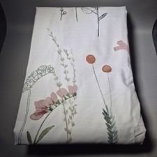 Dunelm Eyelet Curtains Pair 66x54" 168x137cm Floral Blackout Lined Beige Green