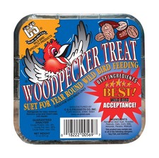 C S Woodpecker Treat Suet Cake Wild Bird Food 11 oz. Pack of 12