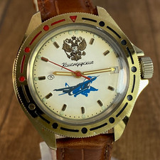 Vostok Komandirskie Aircraft MIG mechanical vintage Soviet Era mens watch USSR
