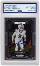 Damar Hamlin Signed Bills 2023 Panini Prizm Trading Card #27 -(PSA Encapsulated)