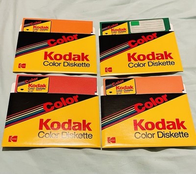 Vintage Kodak Color Diskettes MD2-D 5.25 Inch 2S 2D Double Sided Unused Lot 4