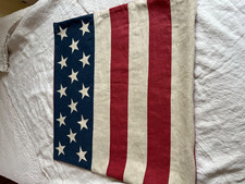 Pottery Barn-USA Stars  Stripes-Patriotic-Linen/Cotton Pillow Cover-24x24-EUC