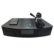 Bose Wave Radio AWR1-1W AM FM Tabletop Clock Radio Black with Remote Read