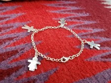 925 STERLING SILVER BRACELET WITH CHILDREN'S CHARMS PENDANTS BOY GIRL