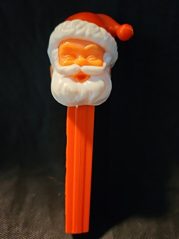 Vintage Santa Claus Pez Dispenser - Closed Eyes, Red Stem, No Feet