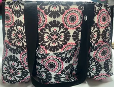 THIRTY ONE- Pink and Black Tote- 10" x 15"
