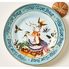 ANTHROPOLOGIE Phannapast Twelve Christmas Plate Day 4 Calling Birds Blue NEW