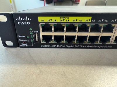 Cisco Original SG350X-48P-K9 48x 10/100/1000 PoE+ Switch 74-103158-01