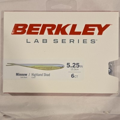 Berkley Lab Series Minnow Soft Plastic Bait Highland Shad 5.25in 6-Pack