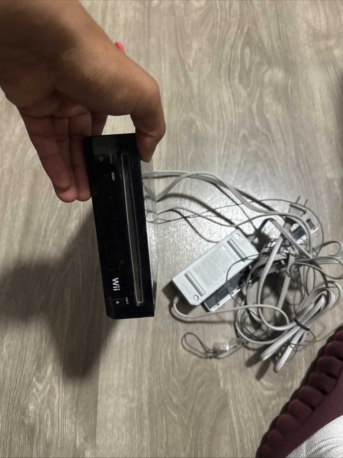 Nintendo Wii Black RVL-001 Console Bundle Cords No Controller
