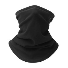Neck Gaiter,Soft Windproof Breathable Stretch Fleece Neck Warmer Scarf Black