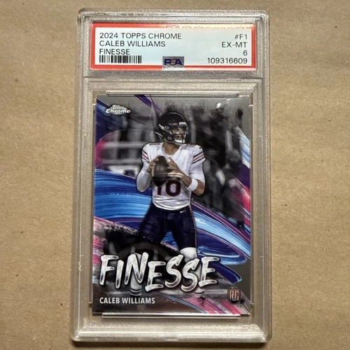 2024 Topps Chrome Caleb Williams Finesse Rookie Insert Card Graded PSA 6  RC
