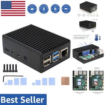 Raspberry Pi 4 Model B Passive Cooling Case - Aluminum with Heatsink Integration