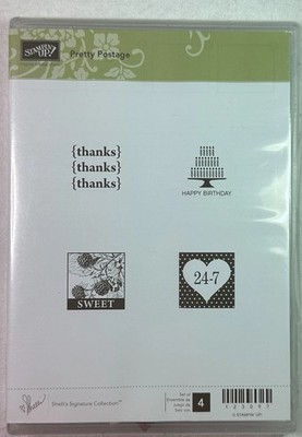 Stampin Up Stamp Set Pretty Postage Square Birthday Cake Berries Sweet Heart