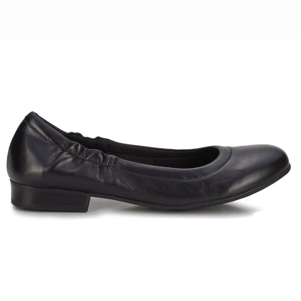 Zapatos planos de ballet Ros Hommerson Tess para mujer punta redonda sin cordones cuero negro 8,5 W Foto 3 de 4