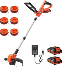 20V String Trimmer Cordless, 12 Inch 2 in 1 Trimmer and Edger, Automatic Line Fe