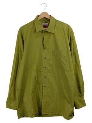 MARVELIS Freizeithemd Herren Langarm Oliv Gr. 44 Modern Fit Baumwolle
