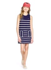 Vineyard Vines Target Girls Navy White Striped Crewneck Sleeveless Dress 10/12