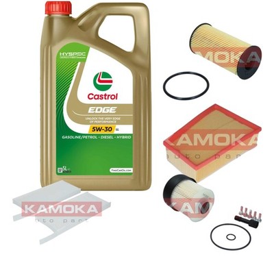 KAMOKA Inspektionspaket Castrol EDGE Titanium FST 5W-30 5L für Nissan NV250