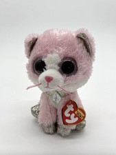Ty Beanie Boos Fiona Pink Cat Plush Stuffed Animal 6  NEW w TAG TySilk