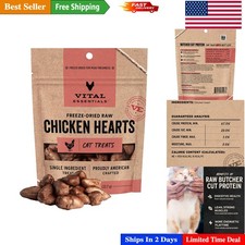 Single Ingredient Freeze-Dried Raw Chicken Hearts - Nutrient-Rich Cat Treats