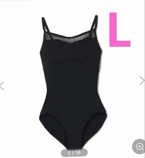 Chacott Dot Tulle Leotard L Ballet Costume Black New