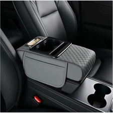 Car Armrest Cushion Center Console Cover with Cup Holder,Tissue Box,Phone Holder