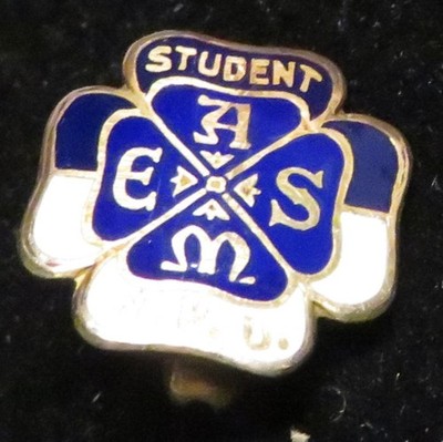 Vintage N. H. U. E A S M Student Award Recognition Enamel Lapel Pin School 3/8''