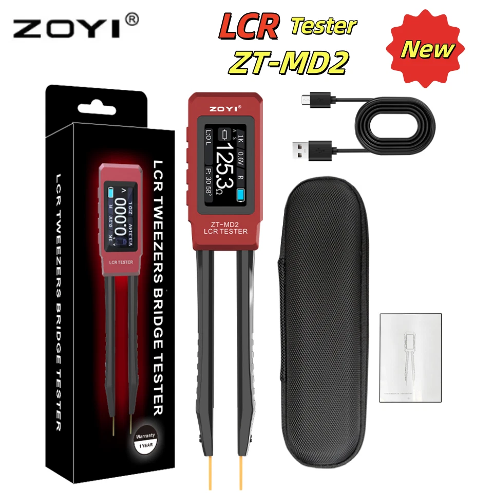 ZOYI ZT-MD2 Smart Tweezers LCR Meter Digital Bridge Tester ESR SMD Checker