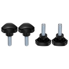 4 Pcs Triangle Knobs M8 x 25mm Male Thread for Clamping Black