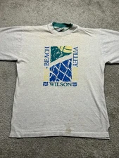 VINTAGE Wilson Shirt Mens XL Gray Beach Volleyball Crew Neck 90s 1990s tee