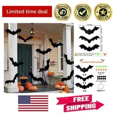Stylish 12PCS Hanging Bats with Easy Setup - Perfect for Halloween Festivities