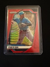 Starlyn Caba 2025 Panini Prizm - Ruby Red Wave Prizm #19 - Miami Marlins