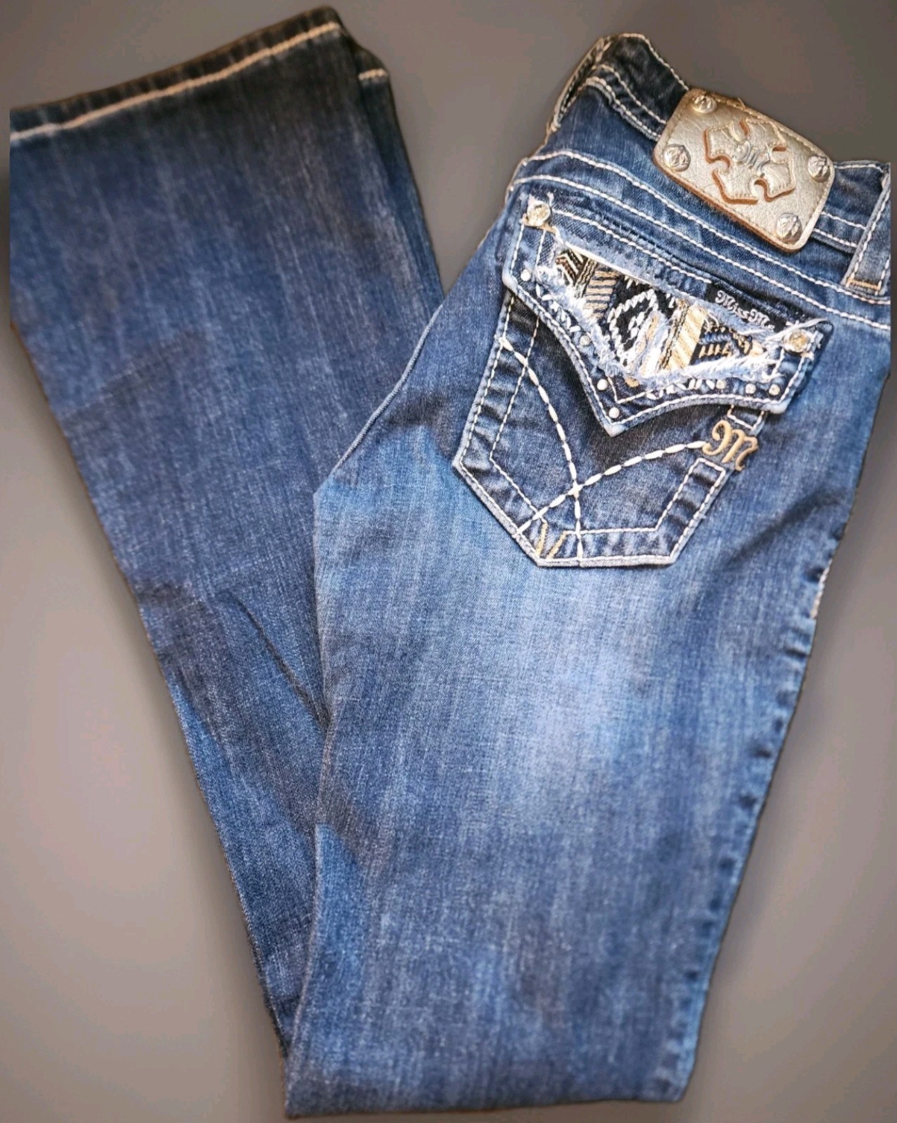Miss Me Women's Buckle Jeans Sz 26 Signature Boot Embellished Embroidery NWOT image 4