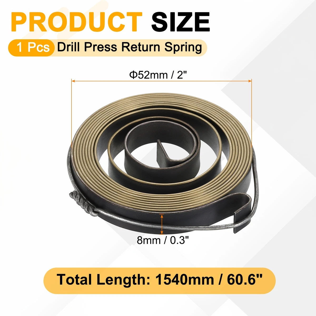 Drill Press Return Spring 52 x 8 x 0.8 mm Quill Spring Feed Return Coil