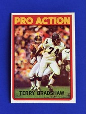 1972 Topps Terry Bradshaw Steelers Pro Action Football Card #120; Mid Grade -O/C
