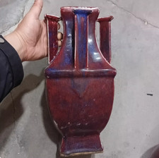 Bellissimo vaso cinese antico da collezione arte smaltata rossa a mano in porcellana