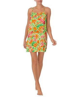 Sanctuary Women's Floral Satin Tie-Back Chemise Slip Dress Size Small
