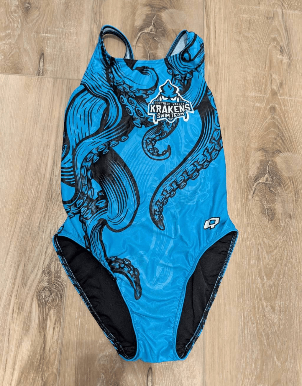 Q Swimwear Women's Classic Strap One Piece Swimsuit Custom Team Suit Size 30