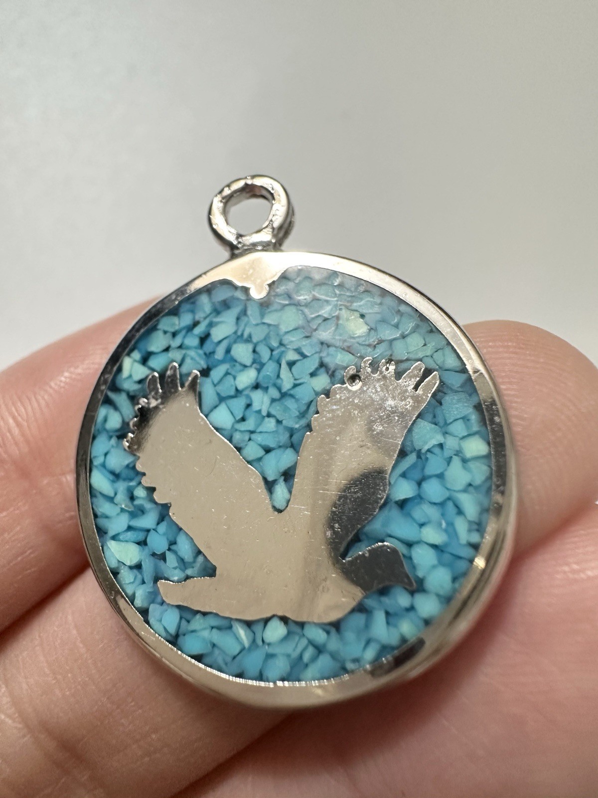 Vintage Native American Eagle Crashed Turquoise C… - image 3