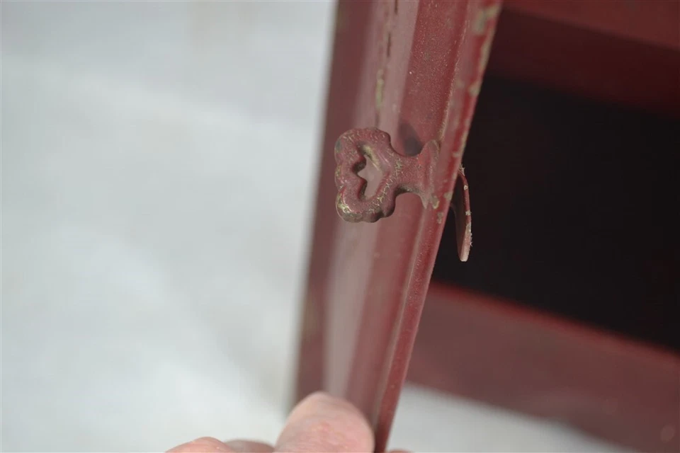 armario armario rojo lata 20 x 14 x 8 frutas verduras 3 contenedores original 1940 Foto 3 de 4