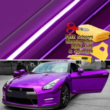 84" x 60" Purple Chrome Mirror Vinyl Film Wrap Sticker Stretchable 7ft x 5ft