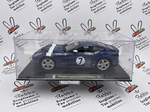 FVQ56 Voiture 1/24 BURAGO HACHETTE FERRARI GT : F12 Berlinetta 1961 Bl – Jumajo