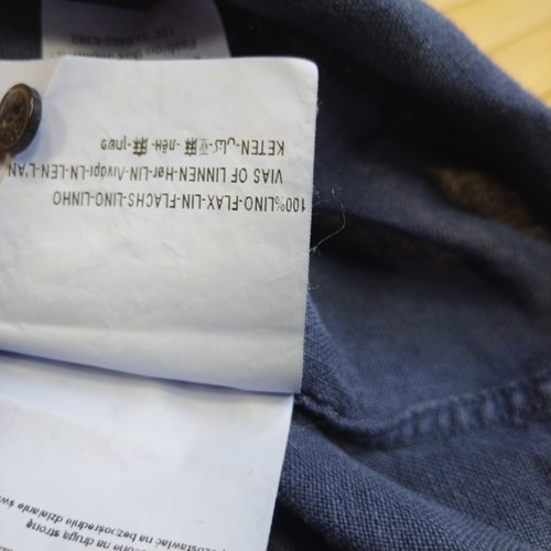 Replay Hemd Große L Blau Herren 100% Leinen Garment Dyed Langarm Tasche Freizeit - Bild 16 von 17