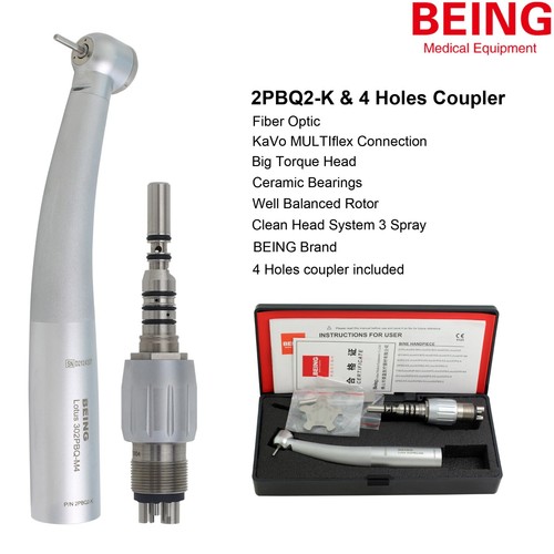 BEING Dental Alta Velocidad Pieza de Mano 45° Ángulo Fibra Óptica KAVO MULTIflex Acoplador - Imagen 4 de 208