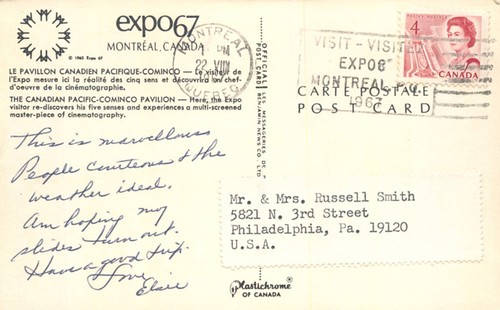 Postal Canadian Pacific Cominco Pavilion Expo 67 Montreal Canadá 1967 - Imagen 2 de 2
